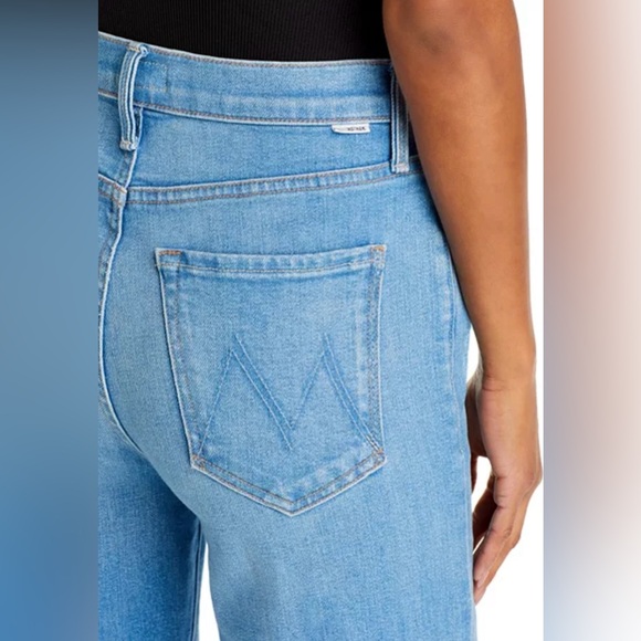 NEW MOTHER Rambler High Rise Ankle Straight-Leg Jeans Going Dutch Blue Size 33 - Picture 4 of 12